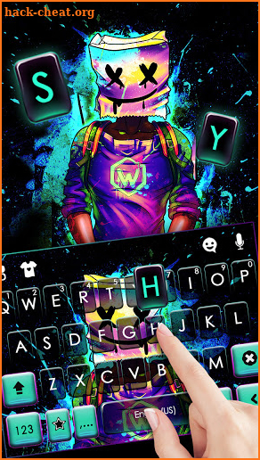 Neon Cool DJ Keyboard Background screenshot