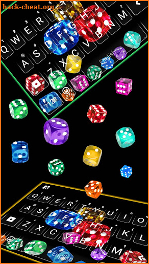 Neon Dice Gravity Keyboard Background screenshot