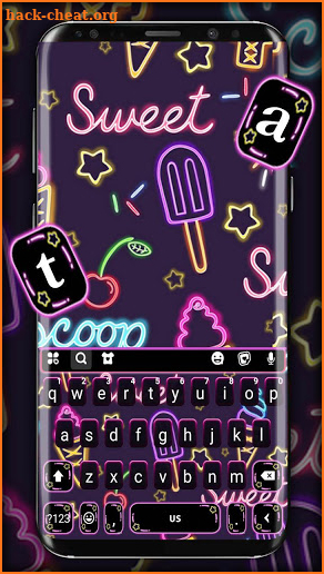 Neon Doodle Keyboard Theme screenshot