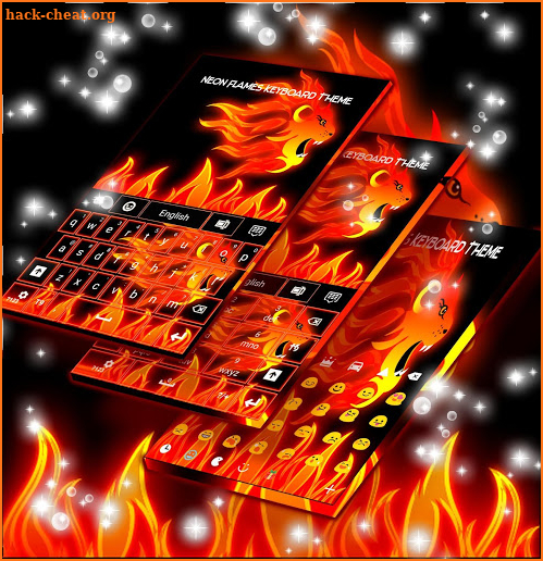 Neon Flames Keyboard Theme screenshot