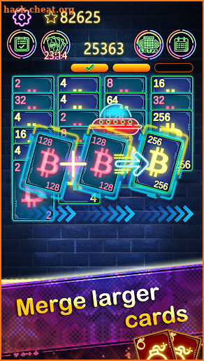 Neon Fun Card - Merge 2048 screenshot