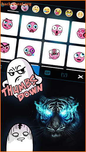 Neon Furious Tiger Keyboard Background screenshot