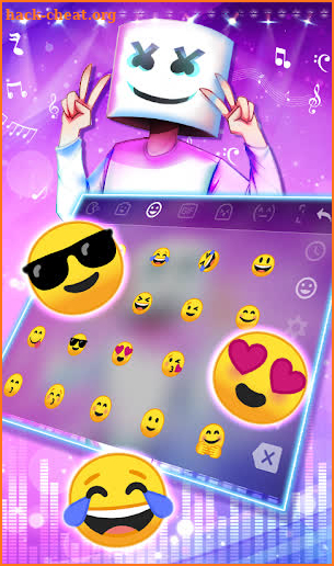 Neon Galaxy DJ Keyboard Theme screenshot