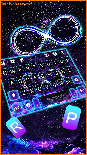 Neon Galaxy Infinity Keyboard Background screenshot