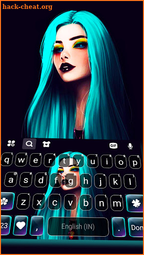 Neon Goth Girl Keyboard Background screenshot