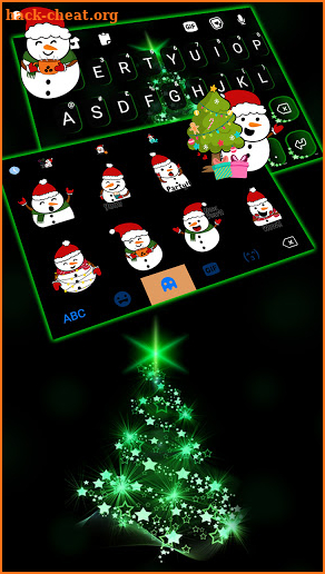 Neon Green Christmas Keyboard Background screenshot