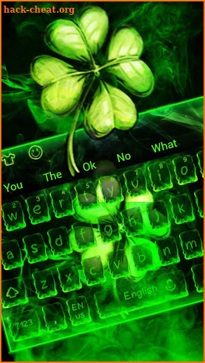 Neon Green Clover Keyboard Theme🍀 screenshot