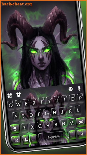 Neon Green Demon Keyboard Theme screenshot