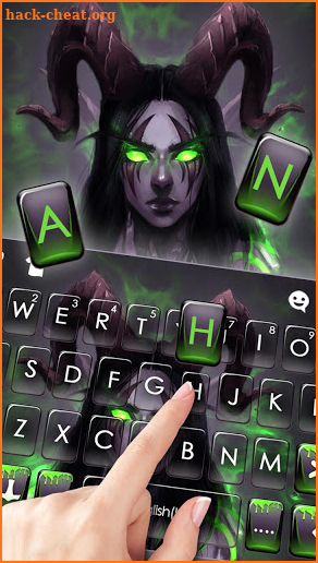 Neon Green Demon Keyboard Theme screenshot