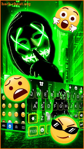 Neon Green Purge Man Keyboard Theme screenshot