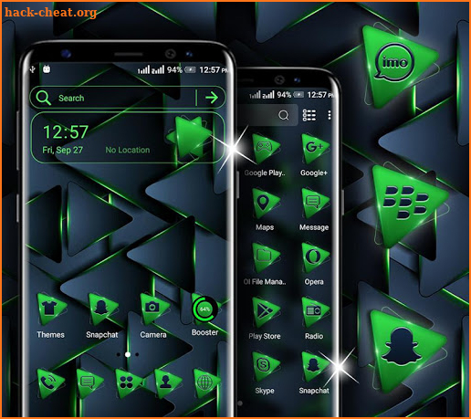 Neon Green Triangle Launcher Theme screenshot