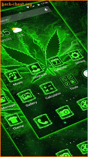 Neon Green Weed APUS Launcher Theme screenshot