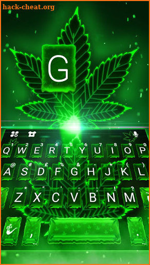 Neon Green Weed Keyboard Theme screenshot