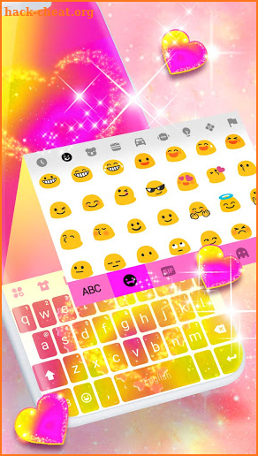 Neon Heart 3D Keyboard Background screenshot