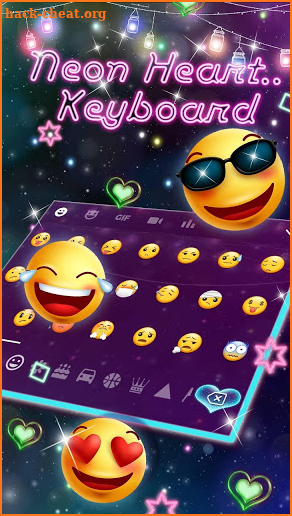 Neon Heart Gravity Keyboard Theme screenshot