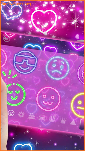 Neon Heart Keyboard Theme screenshot