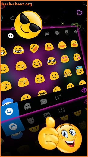 Neon Heart Wings Keyboard Theme screenshot