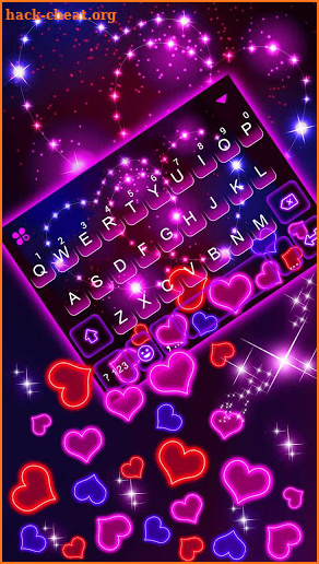 Neon Hearts Gravity Keyboard Theme screenshot