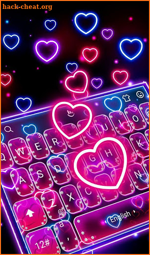 Neon Hearts Keyboard Theme screenshot