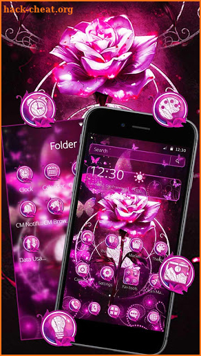 Neon Lavender Rose Theme screenshot