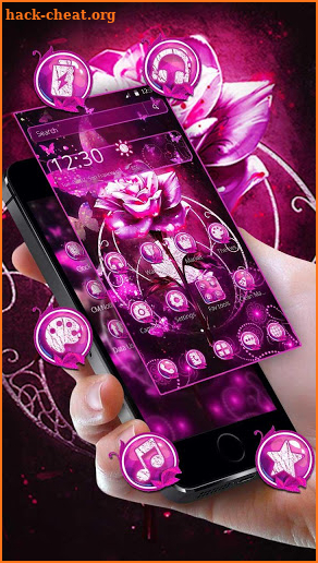 Neon Lavender Rose Theme screenshot