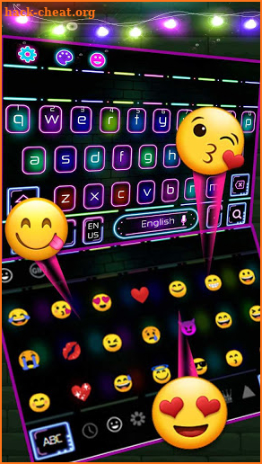 Neon LED Flash Keyboard Theme screenshot