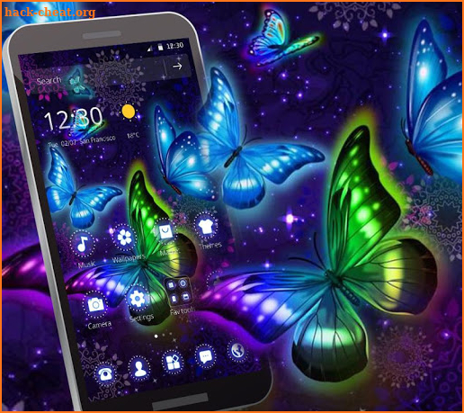 Neon Light Butterfly Color Theme screenshot