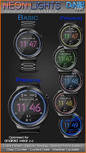Neon Lights HD Watch Face Widget & Live Wallpaper screenshot