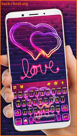 Neon Love 2 Keyboard Theme screenshot