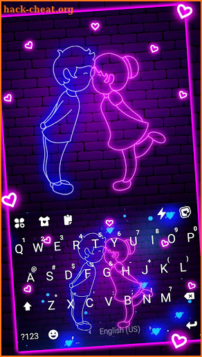 Neon Love Live Keyboard Background screenshot