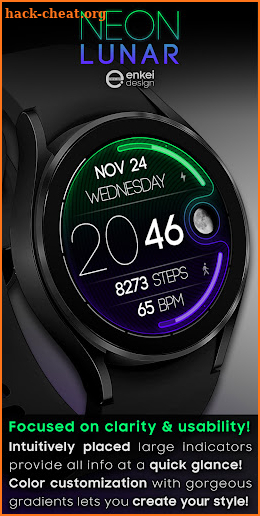 NEON Lunar - watch face screenshot