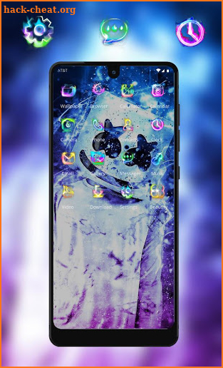 Neon marshmello blue colorful theme screenshot