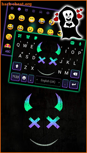 Neon Monster Smile Keyboard Background screenshot