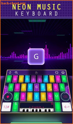 Neon Music Keyboard Theme screenshot