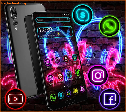 Neon Music Light Theme screenshot