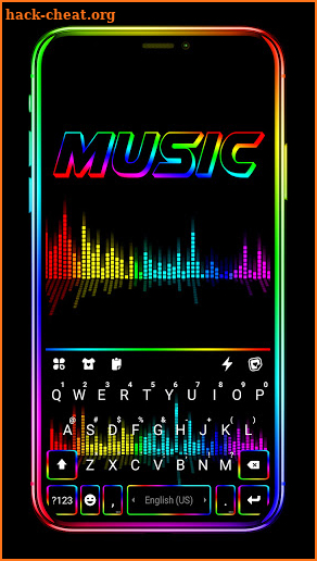 Neon Music Live Keyboard Background screenshot