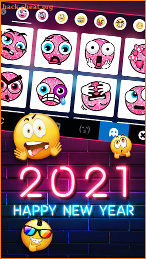 Neon New Year 2021 Keyboard Background screenshot