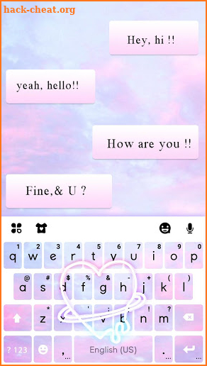 Neon Pastel Heart Keyboard Theme screenshot