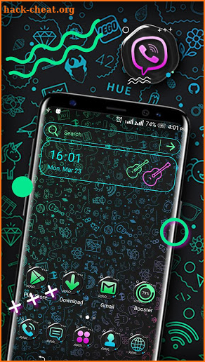 Neon Pattern Launcher Theme screenshot