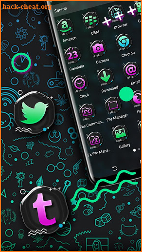 Neon Pattern Launcher Theme screenshot