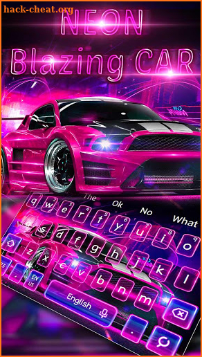 Neon Pink Blazing Car Keyboard Theme screenshot