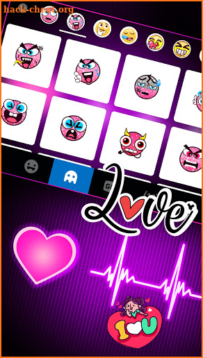 Neon Pink Heartbeat Keyboard Background screenshot