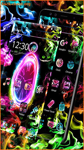 Neon Pink Scary Clock Theme screenshot