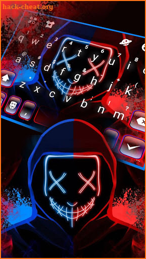 Neon Purge Mask Keyboard Theme screenshot