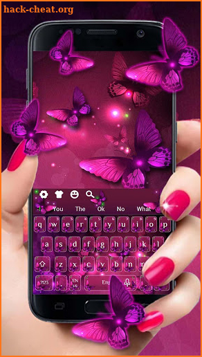 Neon Purple Green Butterfly  Keyboard screenshot