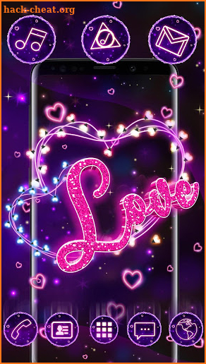 Neon Purple Pink Love Theme screenshot