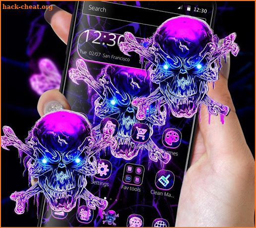 Neon purple skull theme screenshot