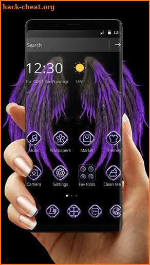 Neon Purple Wings Theme screenshot