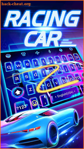 Neon Racing Car 3D Keyboard Theme screenshot