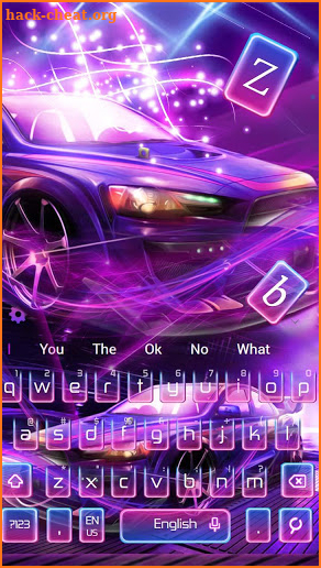 Neon Racing Sports Car Keyboard Theme screenshot